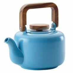 Ceramic Coffee and Tea 4-Cup Ceramic Teapot with Infuser, Aqua by BonJour