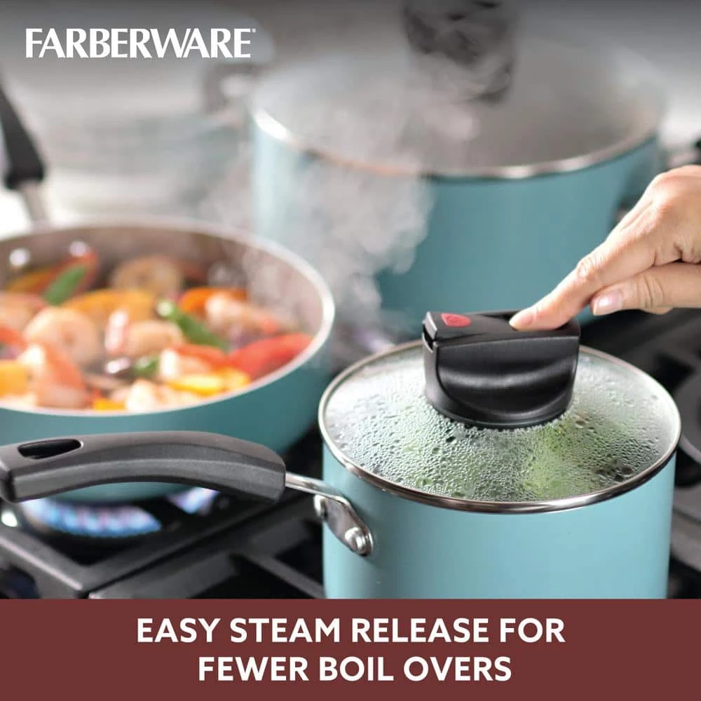 Farberware 14-Piece Aqua Smart Control Cookware Nonstick Pots and Pans Set - Image 5