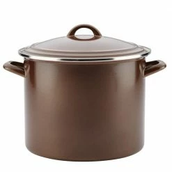 Home Collection 12 qt. Steel Nonstick Stock Pot in Brown Sugar with Lid by Ayesha Curry