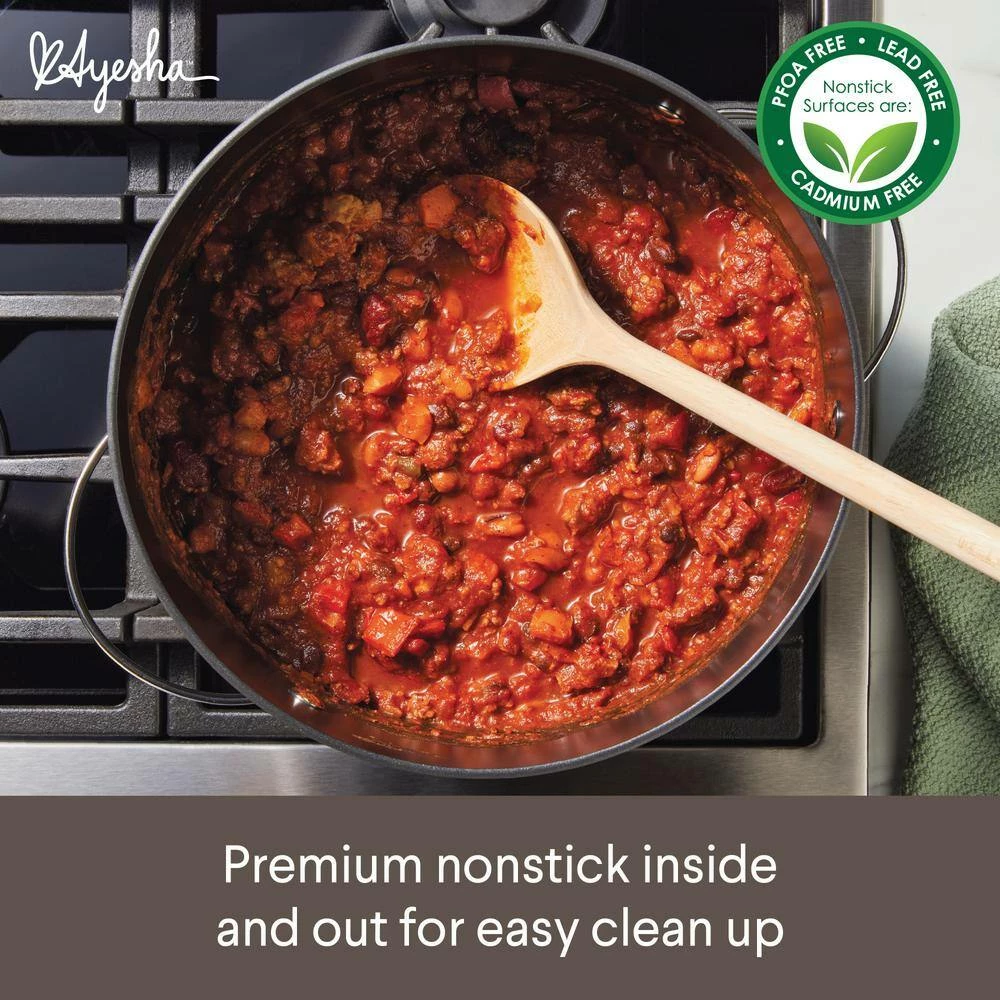 Professional 10 qt. Charcoal Hard Anodized Aluminum Nonstick Stockpot by Ayesha Curry - Image 4