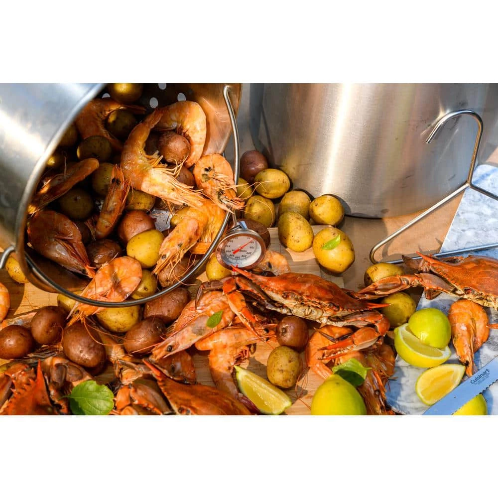 21 qt. Stainless Steel Stock Pot with Strainer Basket and Lid by Barton - Image 3