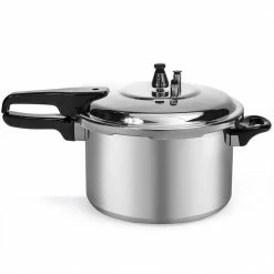 8 qt. Aluminum Stovetop Pressure Cooker Pot with Steam Release Valve by Barton