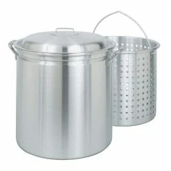 60 qt. Aluminum Stock Pot in Silver with Lid by Bayou Classic