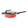 GEM Stay Cool 3.5 qt. Cast Aluminum Nonstick Saute Pan in Orange with Glass Lid by BergHOFF