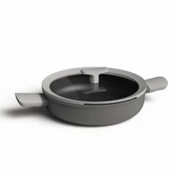 Leo 3.1 qt. Aluminum Nonstick Saute Pan in Grey with Glass Lid and Dual Handles by BergHOFF