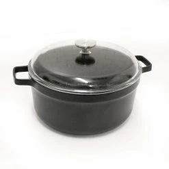 GEM 7.7 qt. Cast Aluminum Nonstick Stock Pot in Black with Glass Lid by BergHOFF