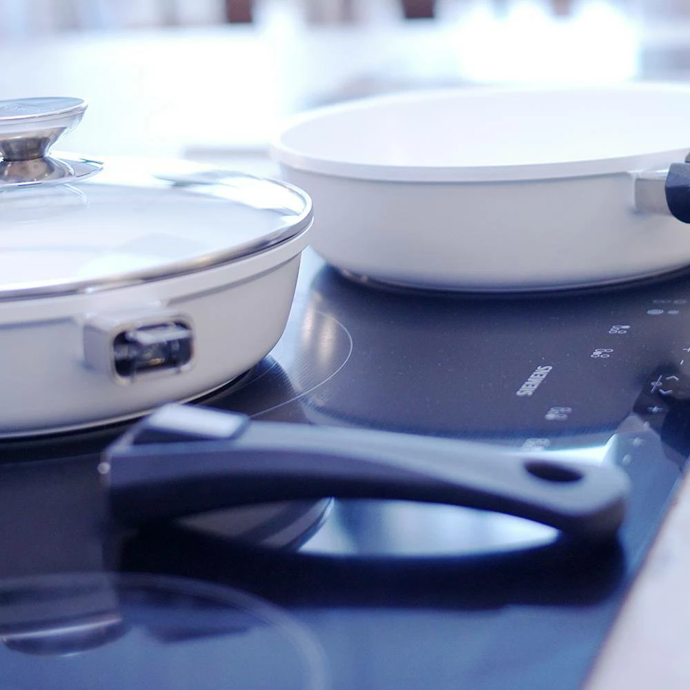 Vario Click Pearl 6 qt. Cast Aluminum Ceramic Nonstick Saute Pan in White by Berndes - Image 2