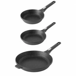 GEM 3-Piece Cast Aluminum Nonstick Frying Pan Set in Black by BergHOFF