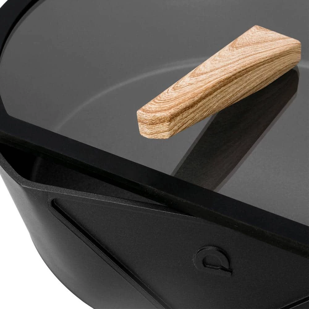 11 in. Cast Iron Skillet Nonstick Frying Pan in Black by CAMMEX - Image 3