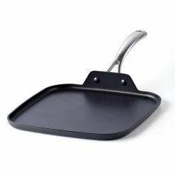 11 in. Hard-Anodized Aluminum Nonstick Griddle in Black by Cooks Standard