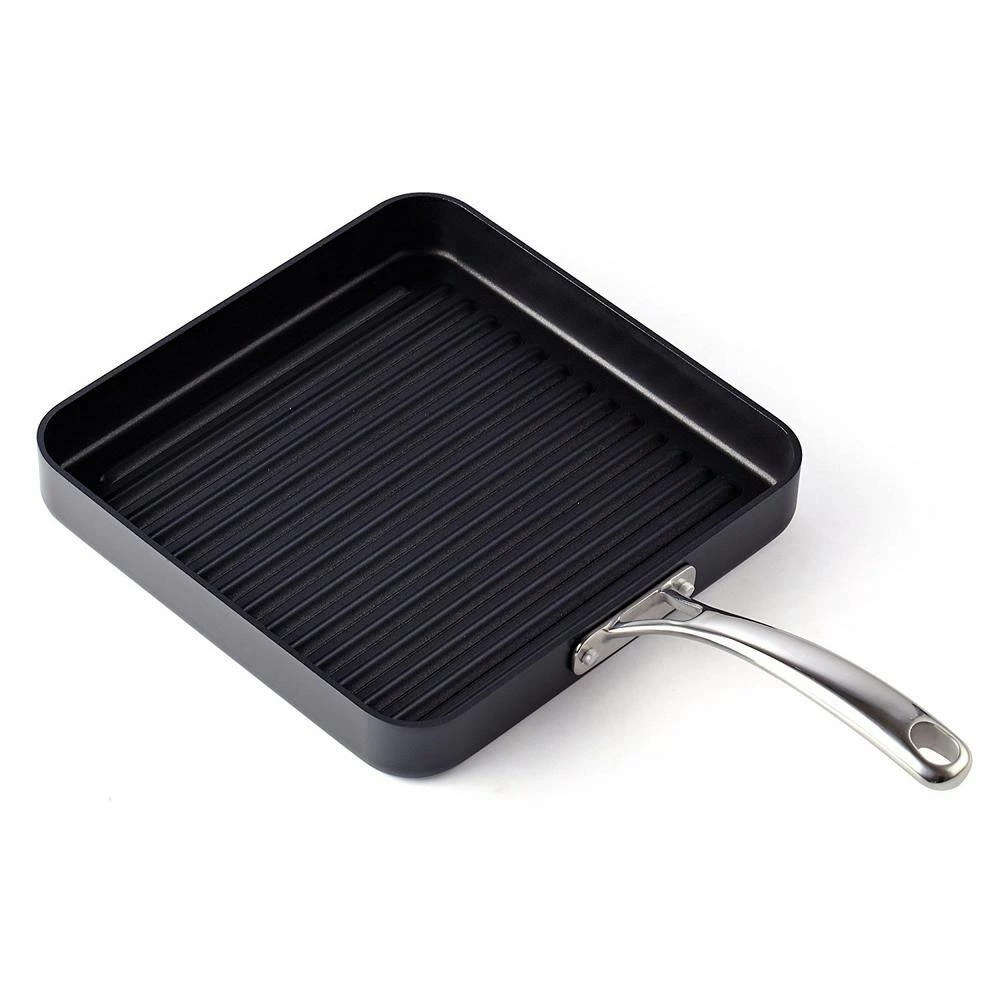 11 in. Hard-Anodized Aluminum Nonstick Grill Pan in Black by Cooks Standard - Image 4