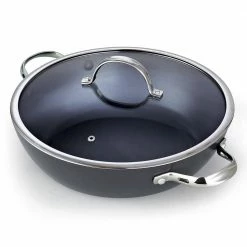 5 qt. Hard-Anodized Aluminum Nonstick Saute Pan in Black with Glass Lid by Cooks Standard