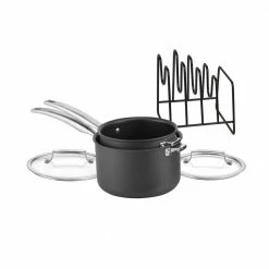 SmartNest 5-Piece Hard Anodized Saucepan Set by Cuisinart