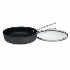 Chef's Classic 12 in. Hard-Anodized Aluminum Nonstick Skillet in Black with Glass Lid by Cuisinart