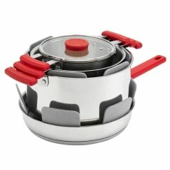 Stax 7-Piece Red Stainless Steel Stackable Cookware Set by Denmark
