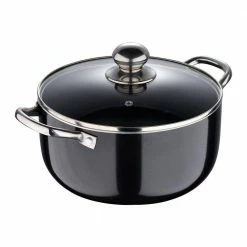 7.3 qt. Round Aluminum Dutch Oven in Black with Lid by BERGNER