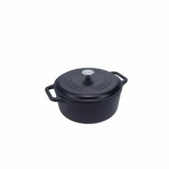 6Qt Dutch Oven made from Black Seasoned Cast Iron by Victoria