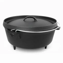 6 qt. Round Cast Iron Dutch Oven in Black with Lid by ExcelSteel