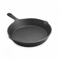 10 in. Cast Iron Skillet in Black by ExcelSteel
