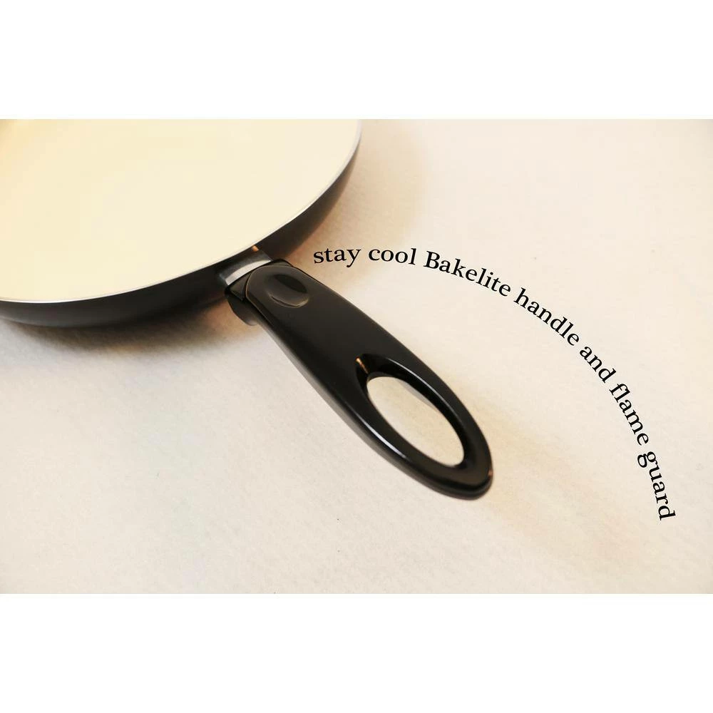 Professional 8 in. Aluminum Ceramic Nonstick Frying Pan in Black by ExcelSteel - Image 2