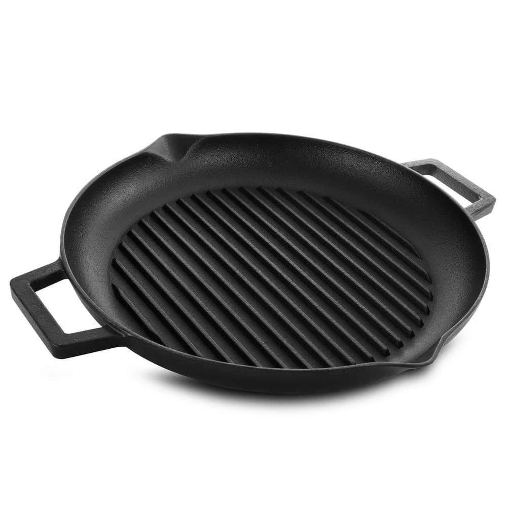 Addlestone 12 in. Cast Iron Grill Pan in Black by General Store