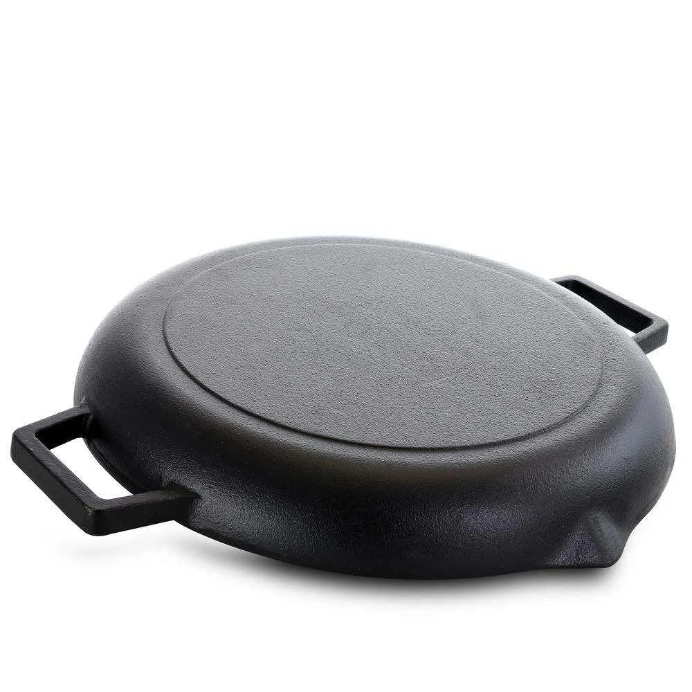 Addlestone 12 in. Cast Iron Grill Pan in Black by General Store - Image 2