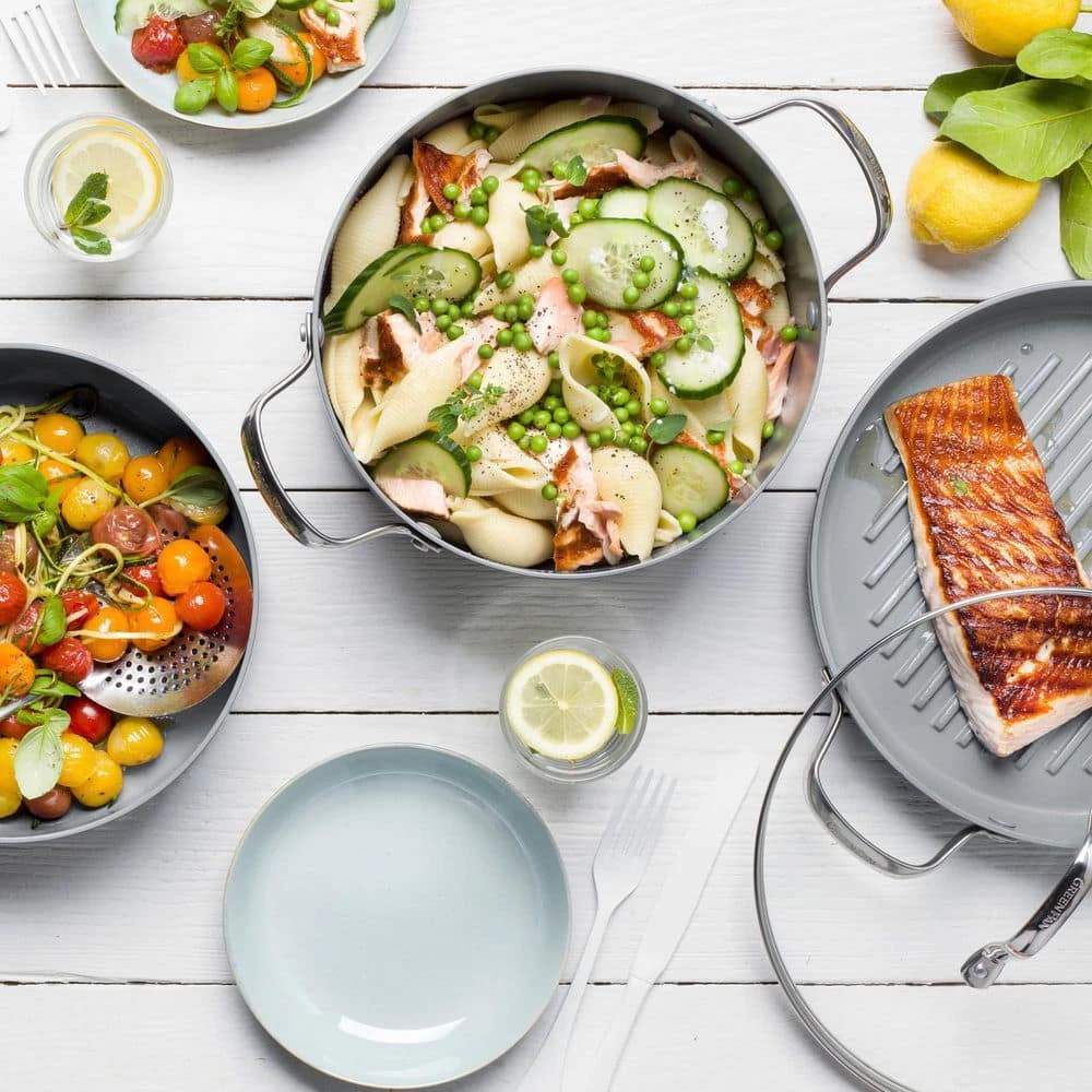 Valencia Pro Hard Anodized Healthy Ceramic Nonstick 16 Piece Cookware Pots and Pans Set by GreenPan - Image 2