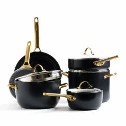 Reserve 10-Piece Hard Anodized Aluminum Ceramic Nonstick Cookware Pots and Pans Set in Black by GreenPan