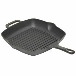 10 in. Pre-Seasoned Cast Iron Square Grill Pan by Home Basics
