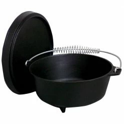 Pre-seasoned 8 qt. Round Cast Iron Dutch Oven in Black with Lid by King Kooker