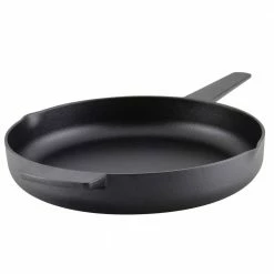 Seasoned Cast Iron 12 in. Cast Iron Frying Pan Black by KitchenAid
