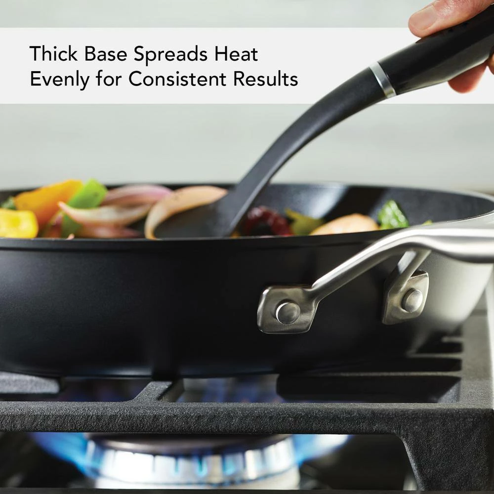 12.25 in. Hard-Anodized Induction Aluminum Nonstick Frying Pan with Lid Black Matte by KitchenAid - Image 5