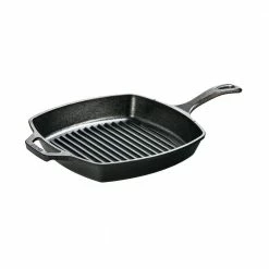 10.5 in. Cast Iron Grill Pan in Black by Lodge