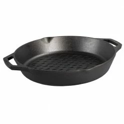 12 in. Cast Iron Dual Handle Grill Basket in Black by Lodge