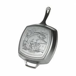 Wildlife Series 10.5 in. Square Cast Iron Fish Grill Pan by Lodge