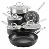 11-Piece Hard Anodized Aluminum Nonstick Cookware Set Black by KitchenAid