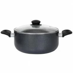 Pallermo 5 Qt Aluminum Dutch Oven with Lid in Charcoal by Oster