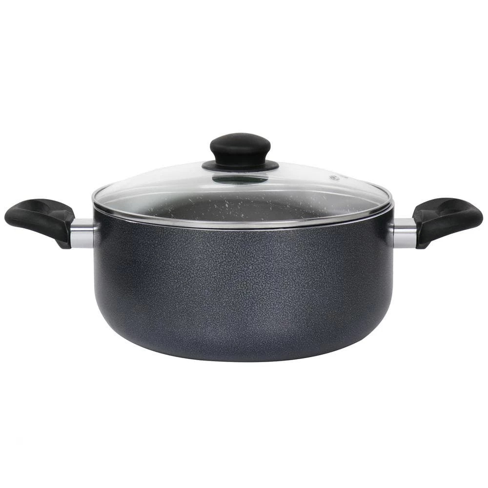 Pallermo 5 Qt Aluminum Dutch Oven with Lid in Charcoal by Oster