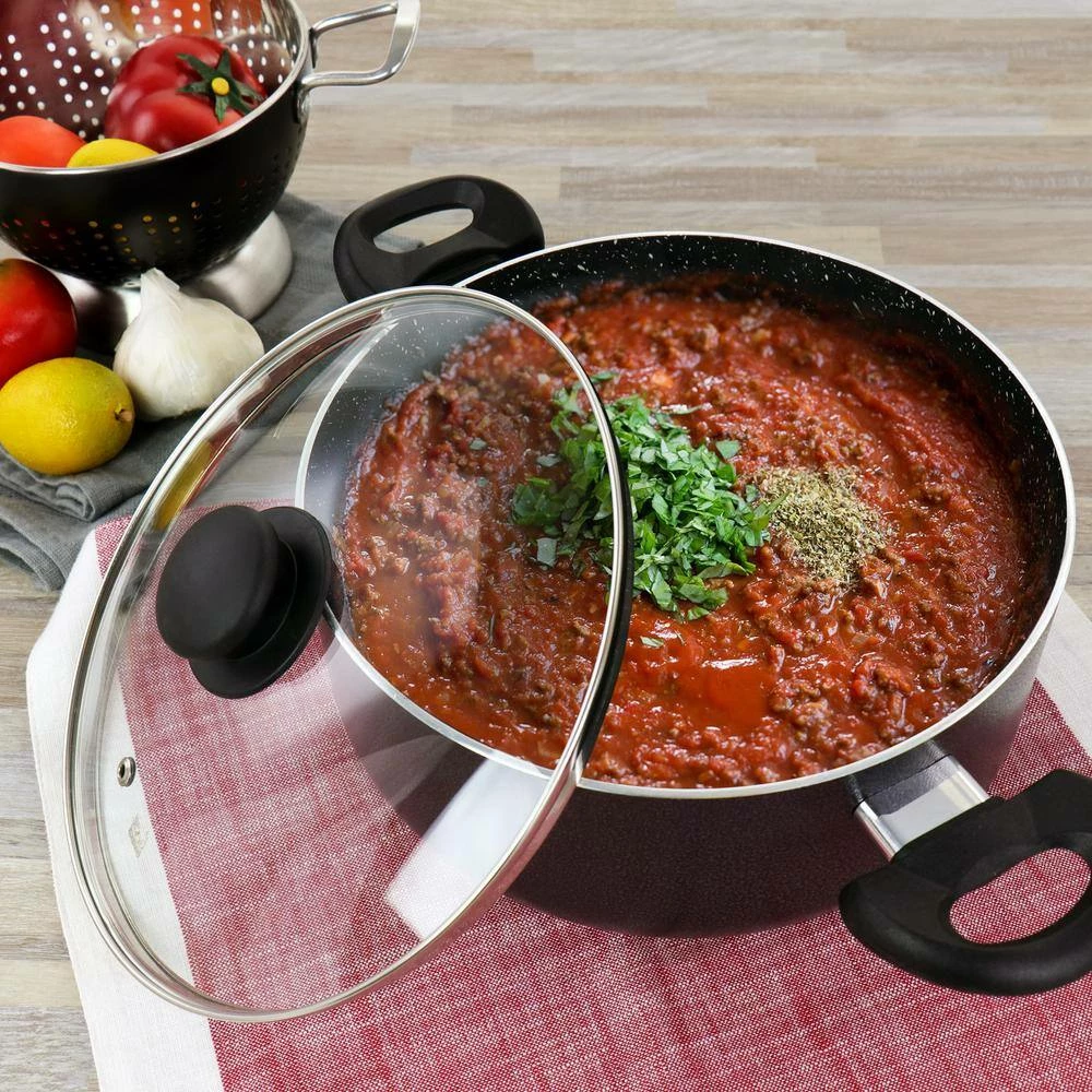 Pallermo 5 Qt Aluminum Dutch Oven with Lid in Charcoal by Oster - Image 7