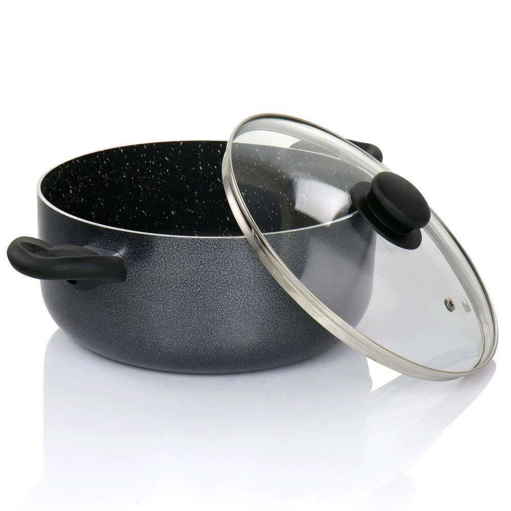 Pallermo 5 Qt Aluminum Dutch Oven with Lid in Charcoal by Oster - Image 2