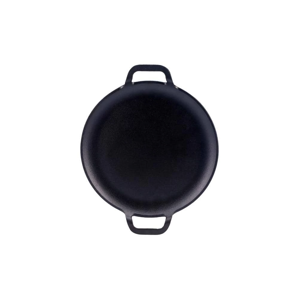 10 in. Seasoned Black Cast Iron Comal Skillet with 2-Side Handles by Victoria