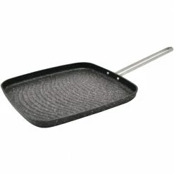 The Rock 10.2 in. Aluminum Nonstick Grill Pan in Black Speckle by Starfrit