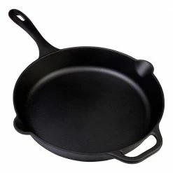 12 in. Black Cast Iron Skillet Seasoned by Victoria