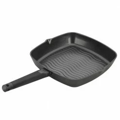 Noir 11 in. Black Cast Aluminum Ceramic Nonstick Grill Pan by Zavor