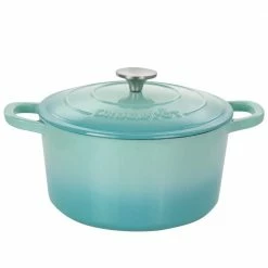 Artisan 5 qt. 2-Piece Enameled Cast Iron Dutch Oven in Aqua Blue by Crock-Pot