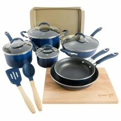 14-Piece Nonstick Aluminum Cookware Combo Set in Blue by Unbranded