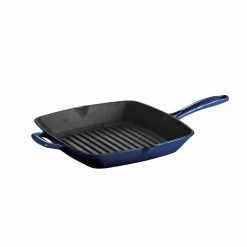 Gourmet 11.5 in. Enameled Cast Iron Grill Pan in Gradated Cobalt by Tramontina