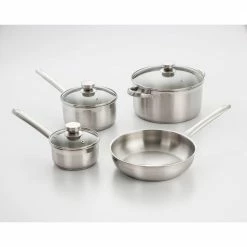 7-Piece Stainless Steel Cookware Set in Brushed Stainless Steel by ExcelSteel