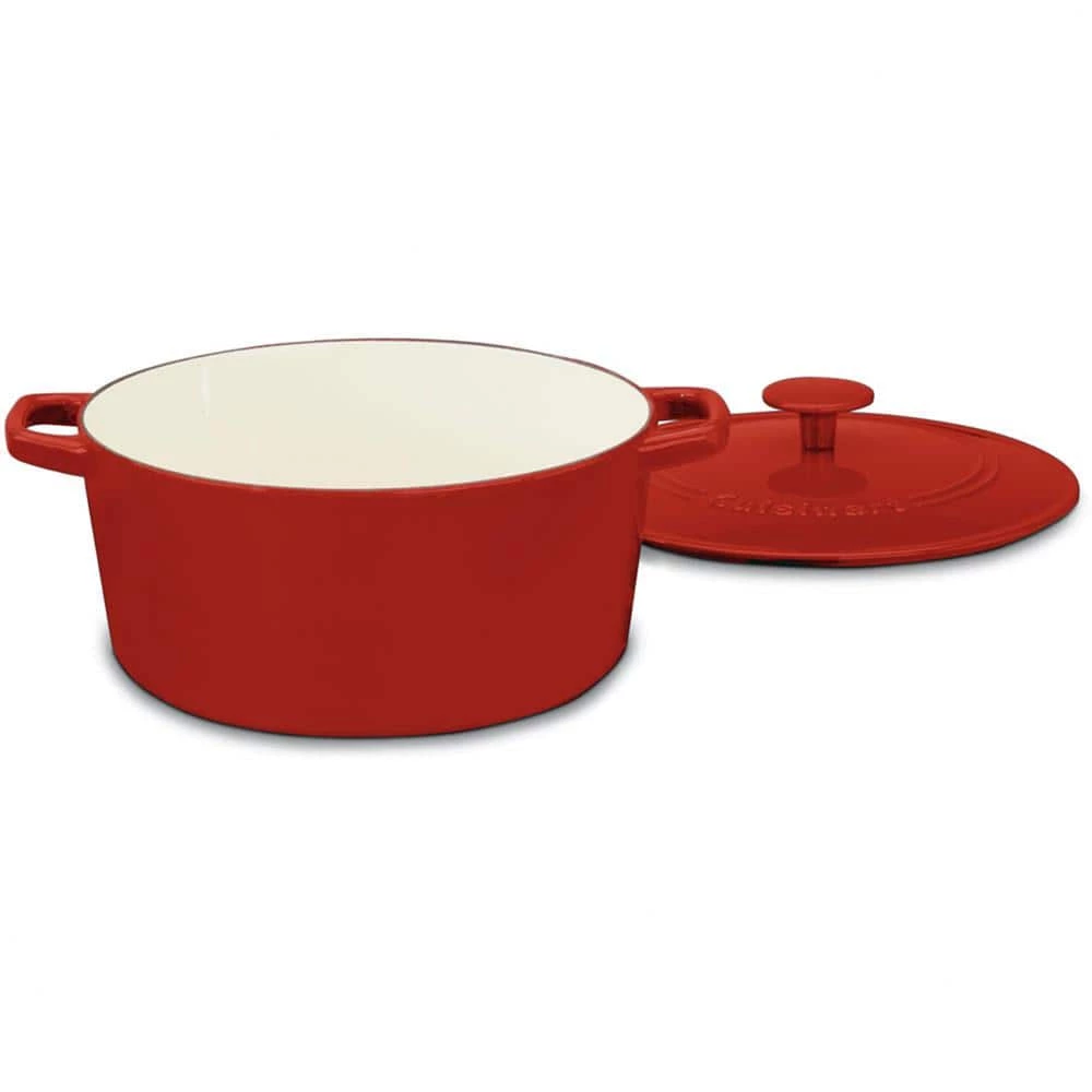 Chef's Classic 3 qt. Oval Cast Iron Dutch Oven in Cardinal Red with Lid by Cuisinart - Image 2