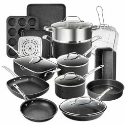 20-Piece Aluminum Ultra-Durable Non-Stick Diamond Infused Cookware and Bakeware Set by GRANITESTONE